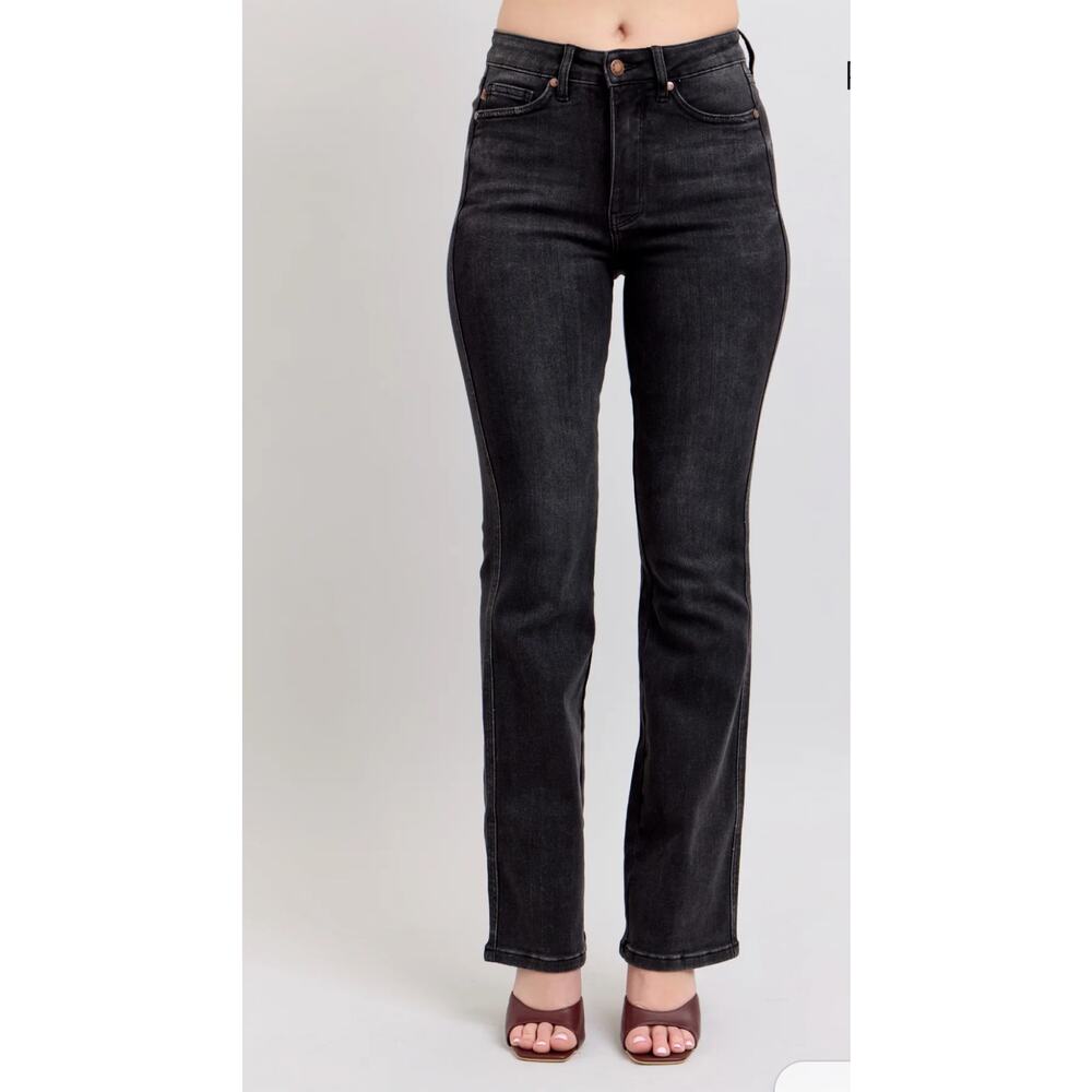 Judy Blue High Waist Tummy Control Bootcut Jeans 5/27 Black Shaping Denim Chic